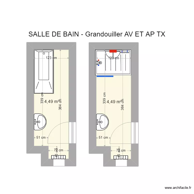 grandouiller sdb. Plan de 