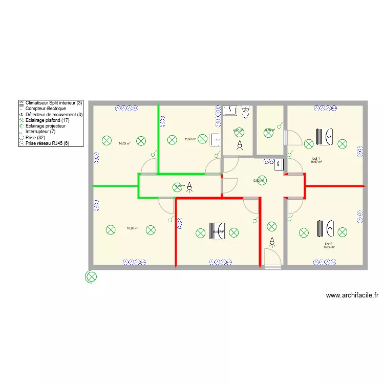 Ancien bureau V2. Plan de 