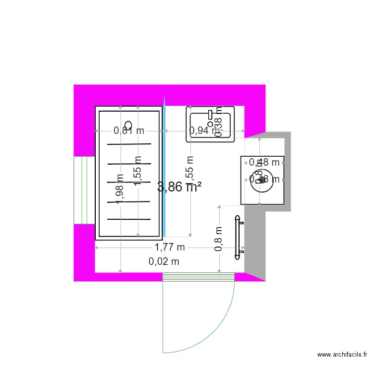 RAUCOULES 2. Plan de 1 pièce et 4 m2