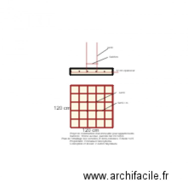 musalac faraillage semelles et demi-colonnes. Plan de 25 pièces et 1 m2