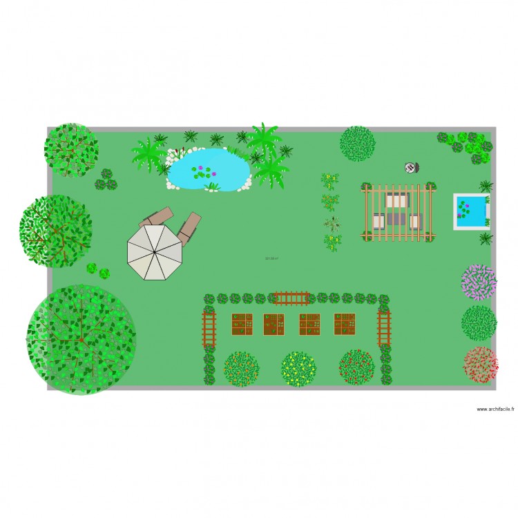 jolie jardin. Plan de 0 pièce et 0 m2