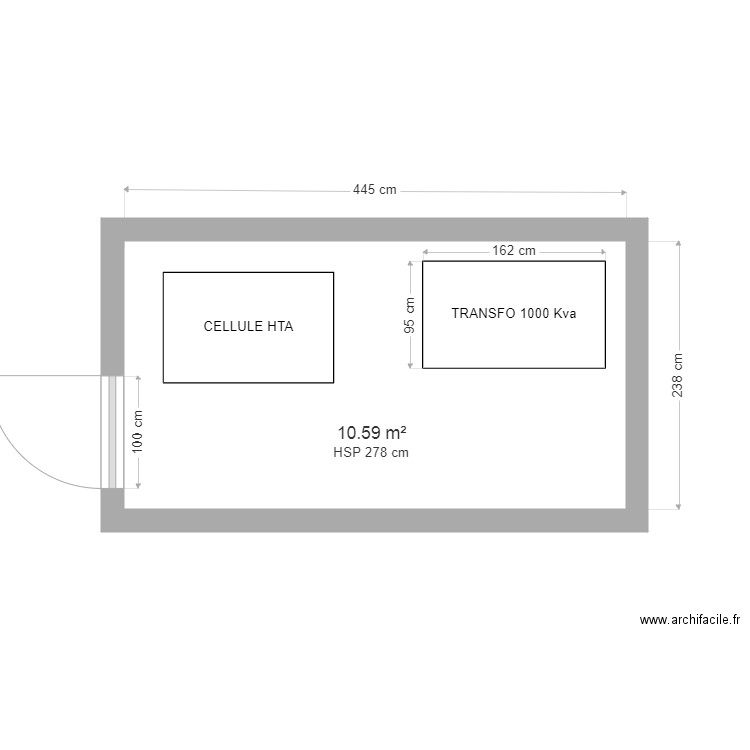 POSTE USINE ASCOUX Ind.00. Plan de 1 pièce et 11 m2