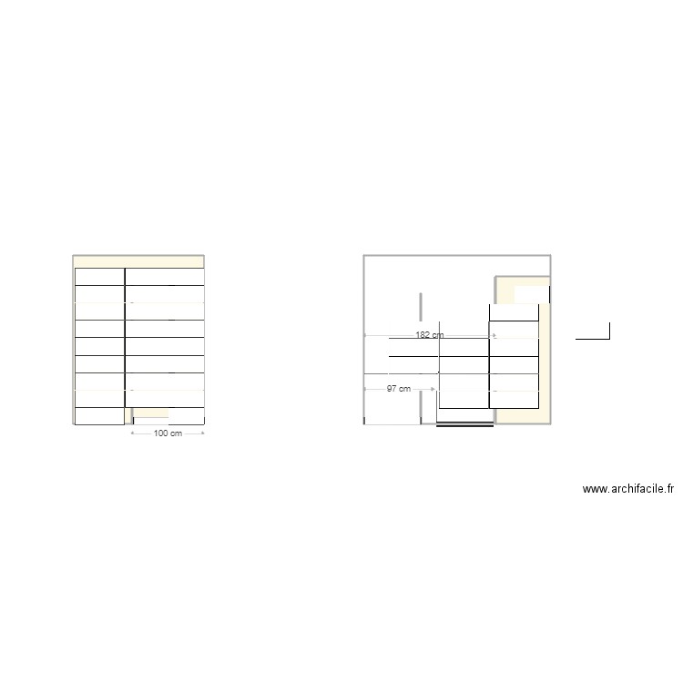 SDB. Plan de 2 pièces et 6 m2