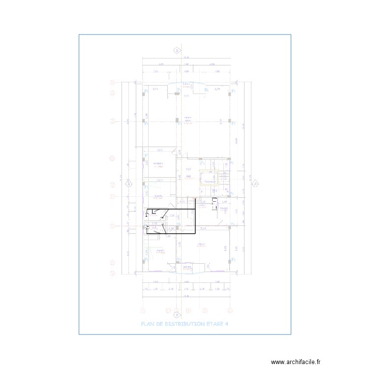 Evacuation eau vanne eau usée Etage 4. Plan de 0 pièce et 0 m2