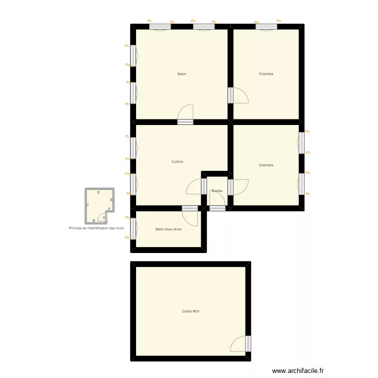 Croquis FISCHBACH 1er  . Plan de 