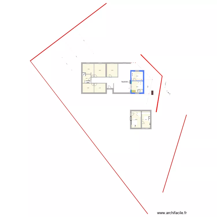 limite 3m 23m2 profondeur. Plan de 