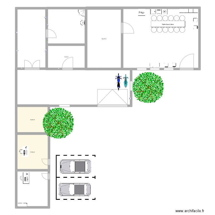 Plan atelier service des sports. Plan de 4 pièces et 79 m2