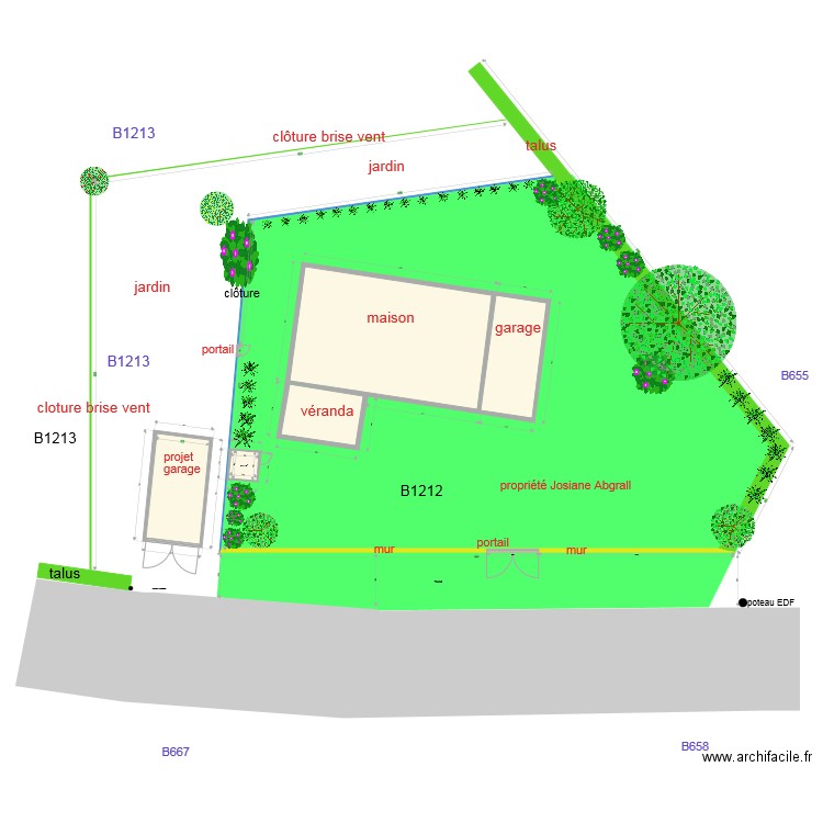 plan de masse  avec projet 12. Plan de 0 pièce et 0 m2