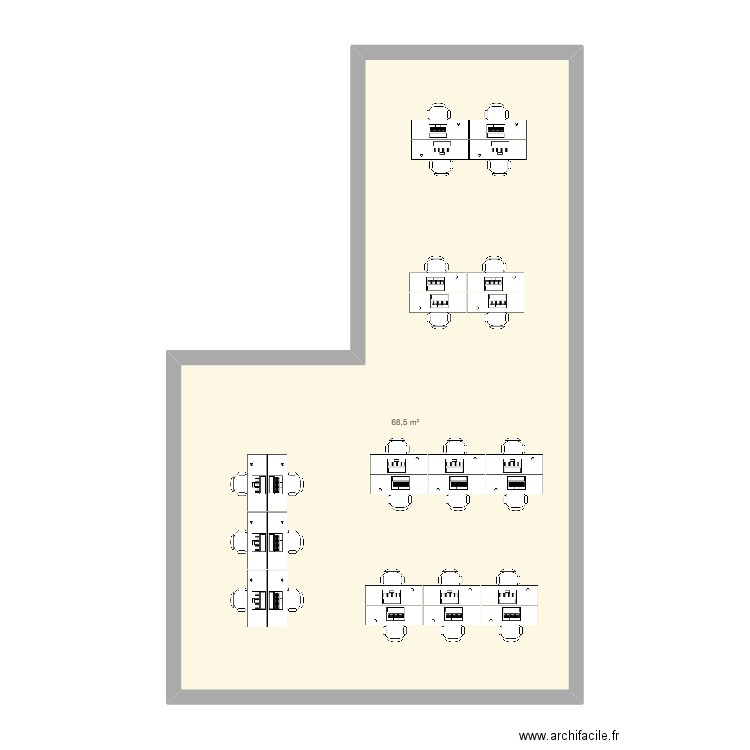 etage_bas. Plan de 1 pièce et 69 m2