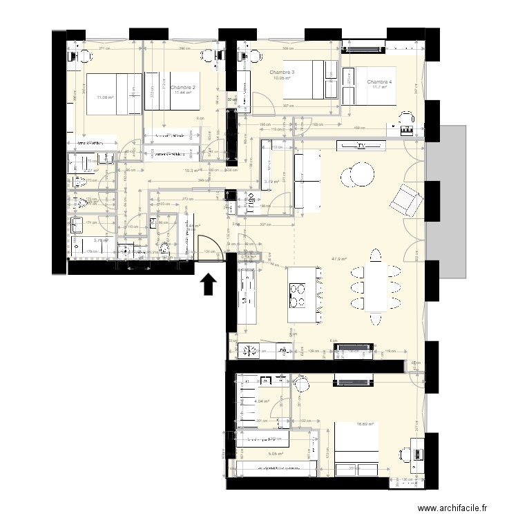 29 crs FR v14. Plan de 17 pièces et 148 m2