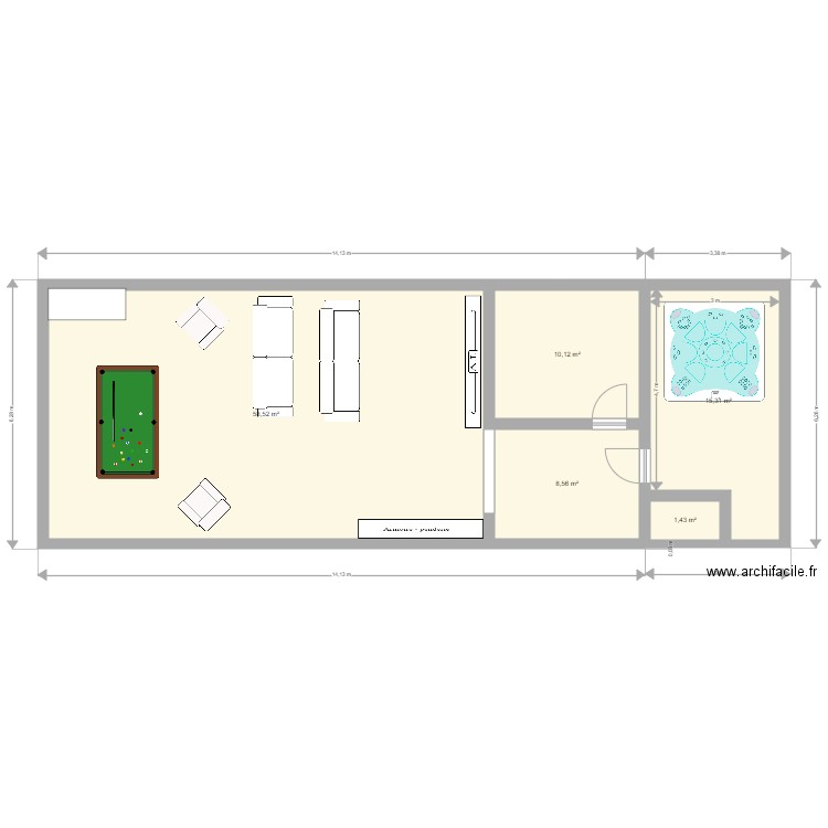 SOUS SOL BOISSISES. Plan de 0 pièce et 0 m2