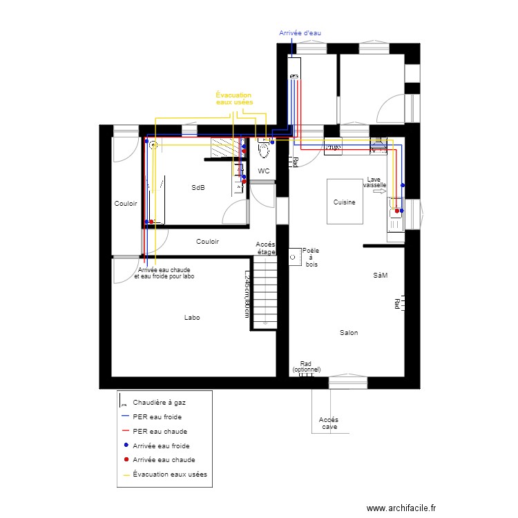 Permis Stéphanie et Killian eau. Plan de 0 pièce et 0 m2