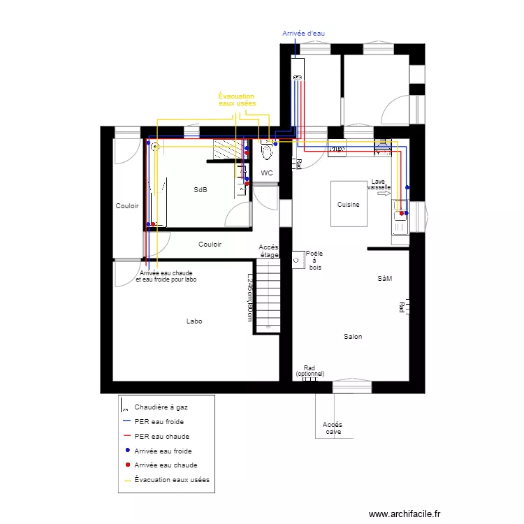 Permis St&eacute;phanie et Killian eau. Plan de 