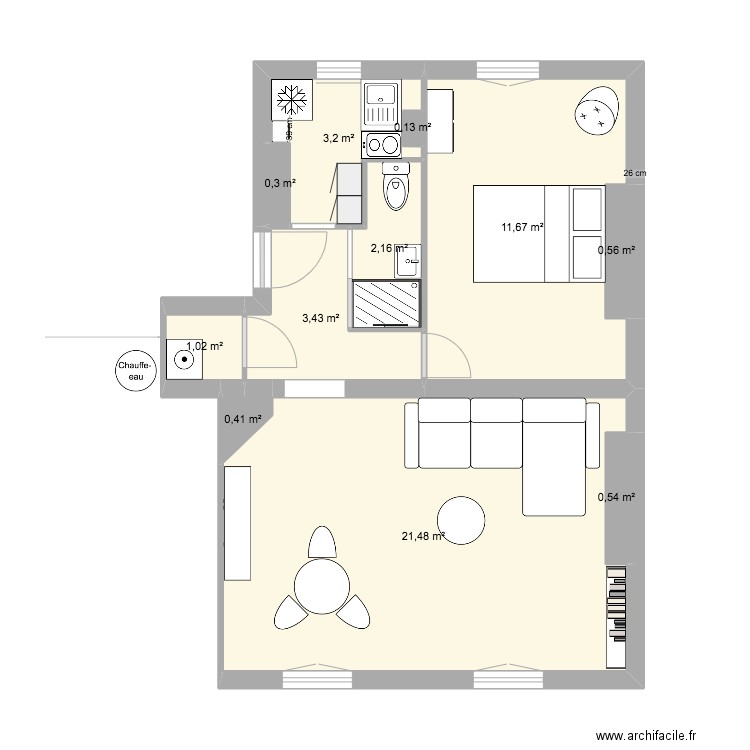 NEW 24 ORNANO. Plan de 11 pièces et 45 m2