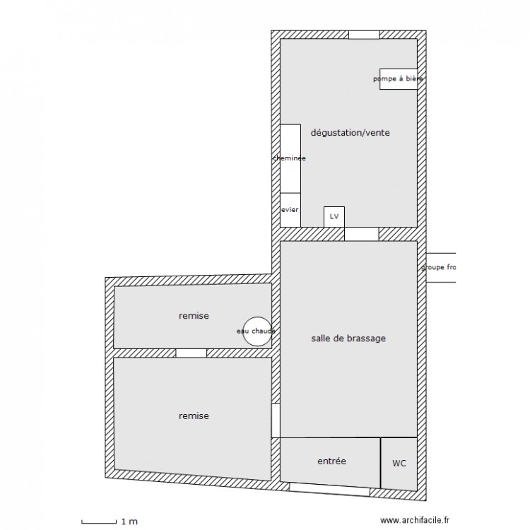 plan de la brasserie. Plan de 0 pièce et 0 m2