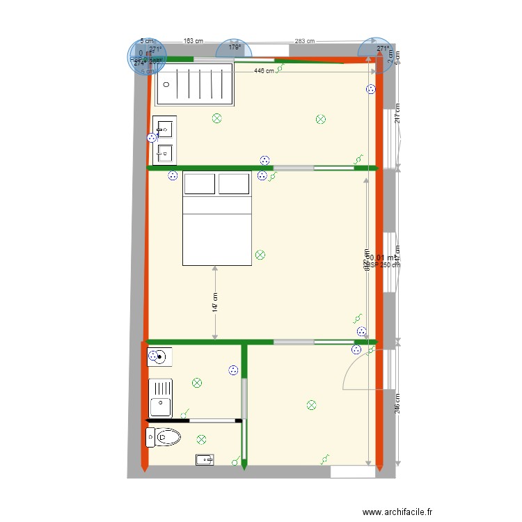 chauvot nouvelle cloison chambre plan electrique. Plan de 8 pièces et 35 m2