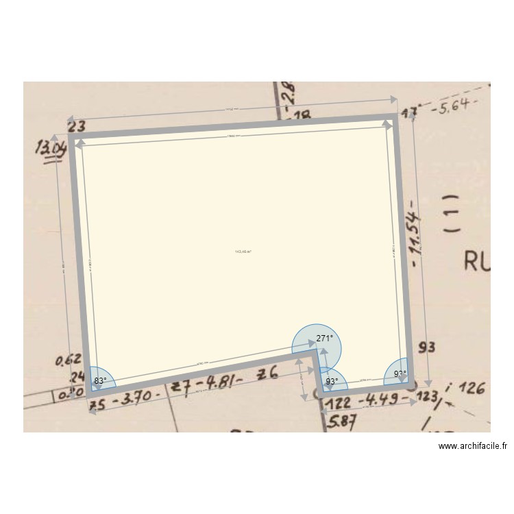 Maison papa. Plan de 1 pièce et 143 m2