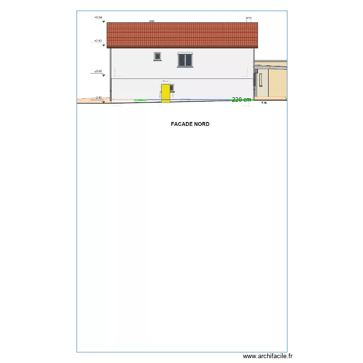 FACADE NORD. Plan de 