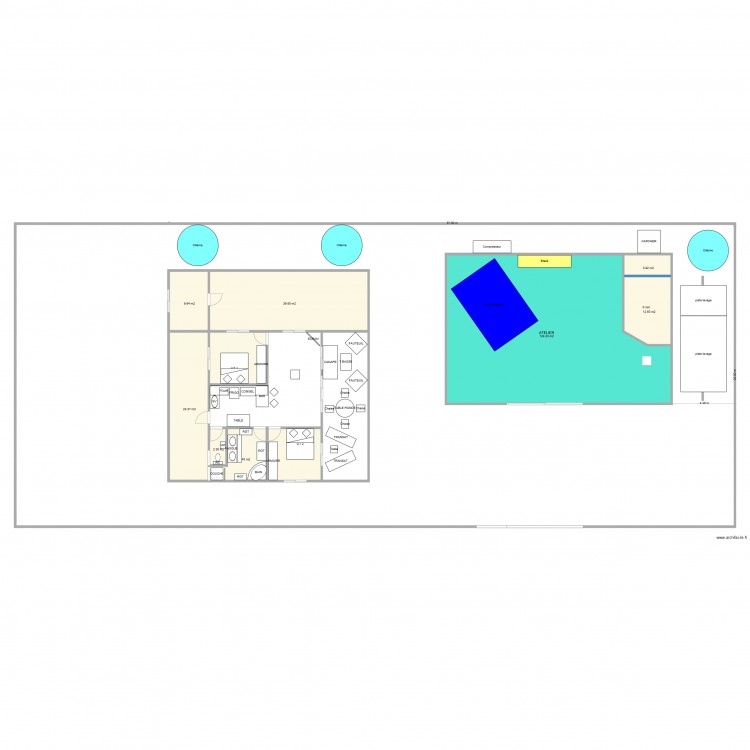 Faré et Atelier 1. Plan de 0 pièce et 0 m2