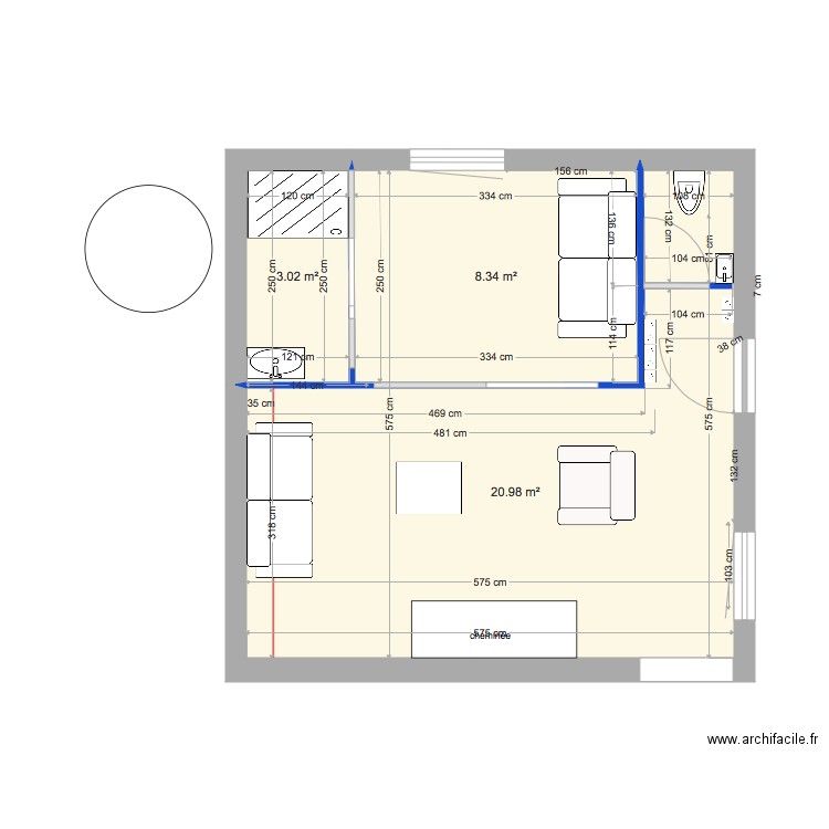 salon et sdb bis wc à part 7. Plan de 0 pièce et 0 m2