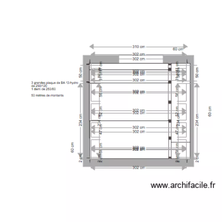 Maison  SDB plafond. Plan de 