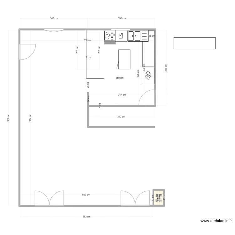 Cuisine Vieux Boucau. Plan de 1 pièce et 0 m2