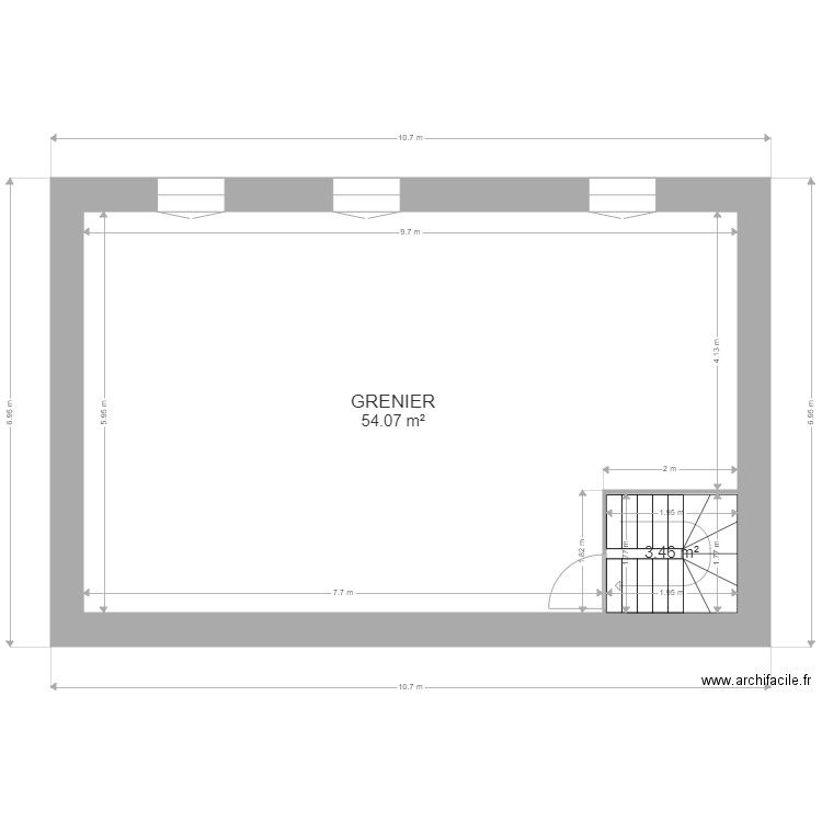 VERRIERES grenier. Plan de 0 pièce et 0 m2
