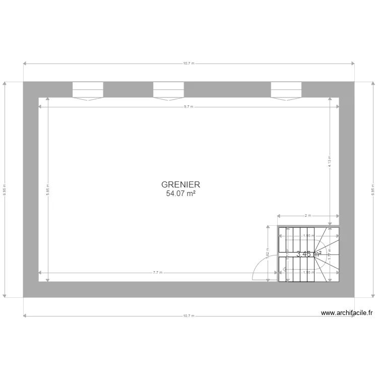 VERRIERES grenier. Plan de 
