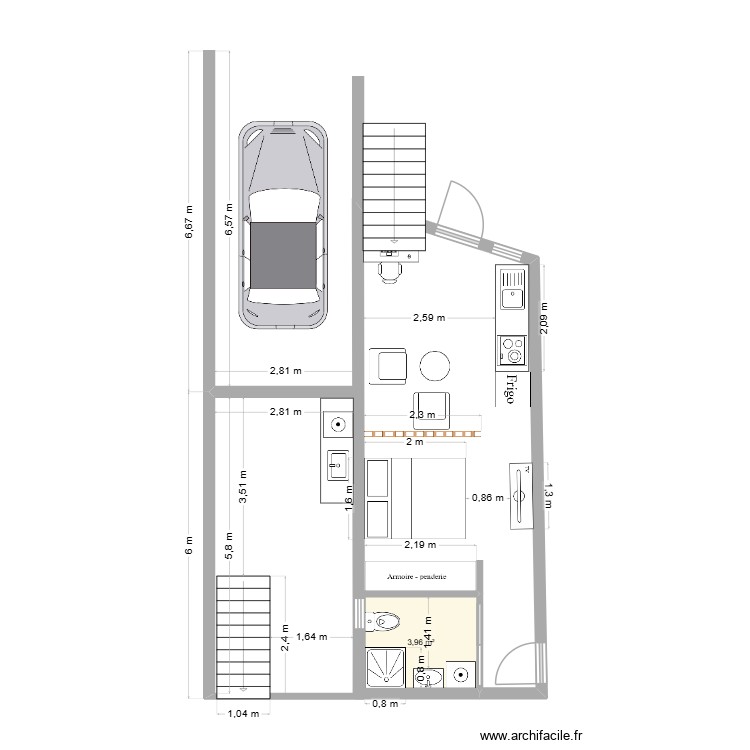 stud iness. Plan de 0 pièce et 0 m2