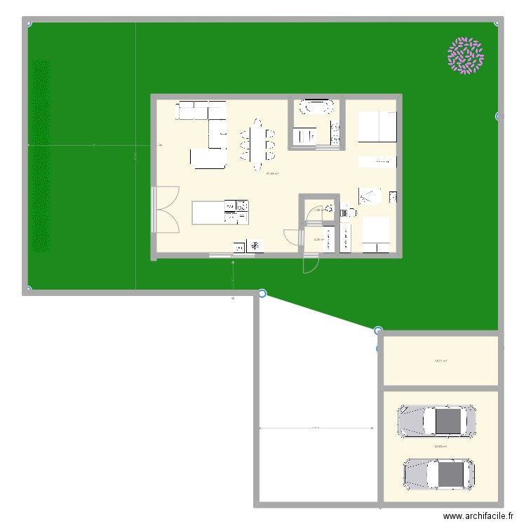 extension 345. Plan de 5 pièces et 146 m2
