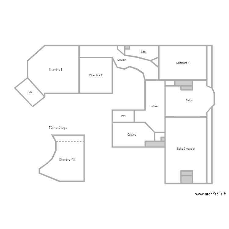 daumenil. Plan de 0 pièce et 0 m2