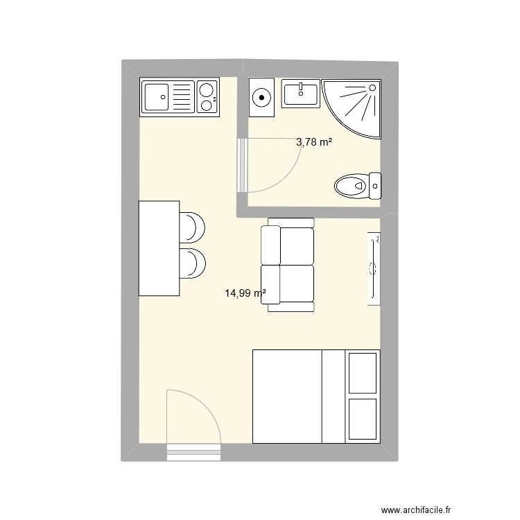 studio 2eme. Plan de 0 pièce et 0 m2