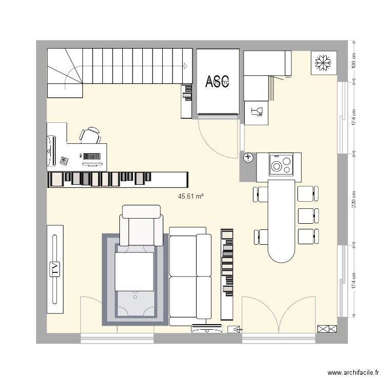 Pièce de vie 1. Plan de 0 pièce et 0 m2