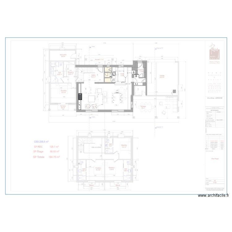 cuisine  essai 3. Plan de 3 pièces et 4 m2