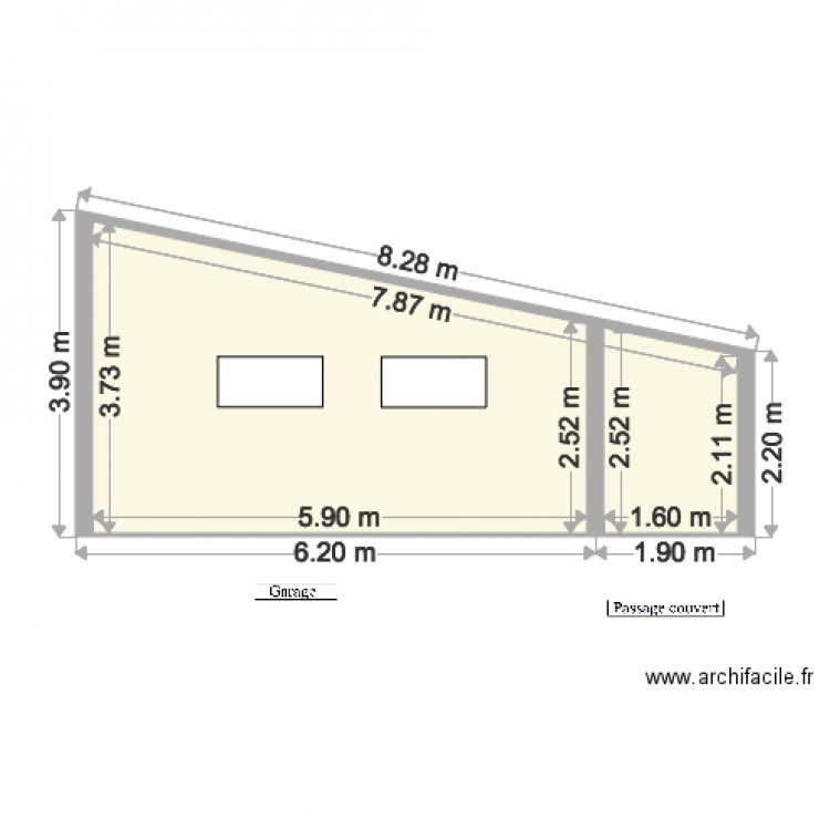GARAGE Côté jardin. Plan de 0 pièce et 0 m2