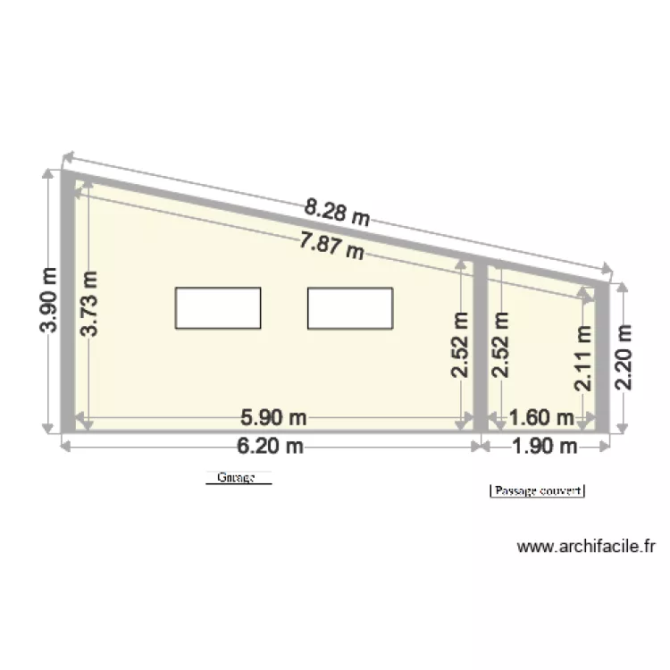 GARAGE Côté jardin. Plan de GARAGE Côté jardin. Plan de