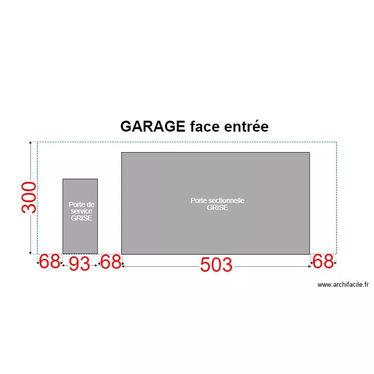 Garage face entr&eacute;e. Plan de 