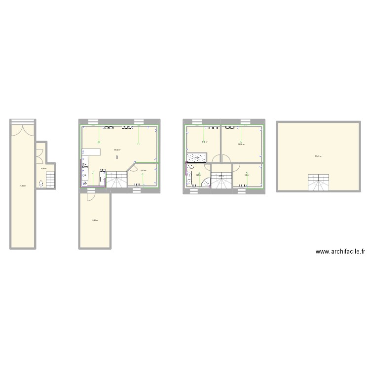 Jaures - pour papa. Plan de 18 pièces et 198 m2