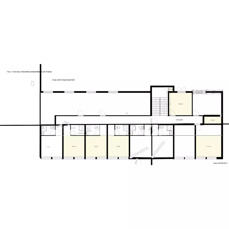 REZ DE 1ER ETAGE  GENDARMERIE FIGEAC. Plan de 