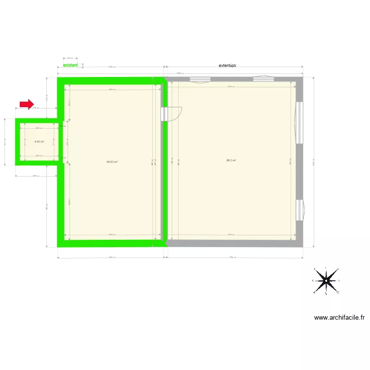 cloison interne. Plan de 