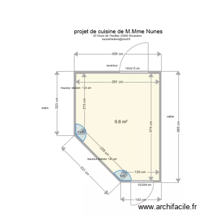 cuisine. Plan de 