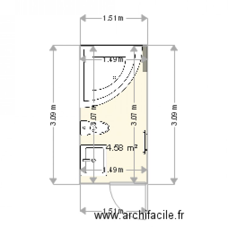 Plan salle de bain . Plan de 0 pièce et 0 m2