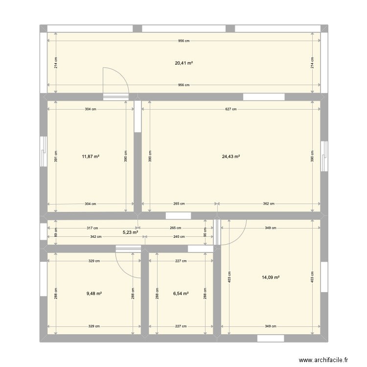 Maison Dubedou. Plan de 7 pièces et 92 m2