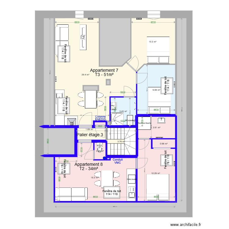 Pasteur Etage 3 a. Plan de 0 pièce et 0 m2