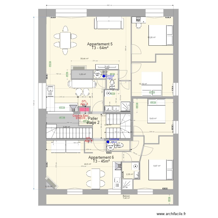 Pasteur Etage 2 g. Plan de 0 pièce et 0 m2