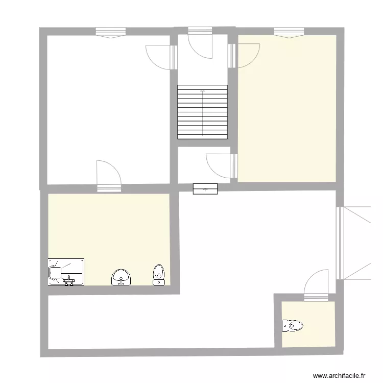 plan salle de bain avant travaux FAURE. Plan de 