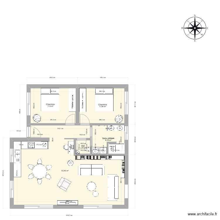 Petite Maison New 2. Plan de 5 pièces et 85 m2