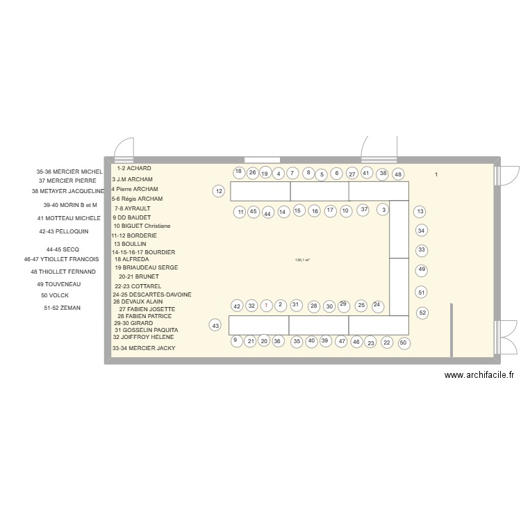 SALLE AMICALE BANQUET 2023. Plan de 0 pièce et 0 m2