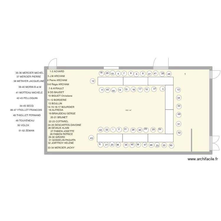 SALLE AMICALE BANQUET 2023. Plan de 