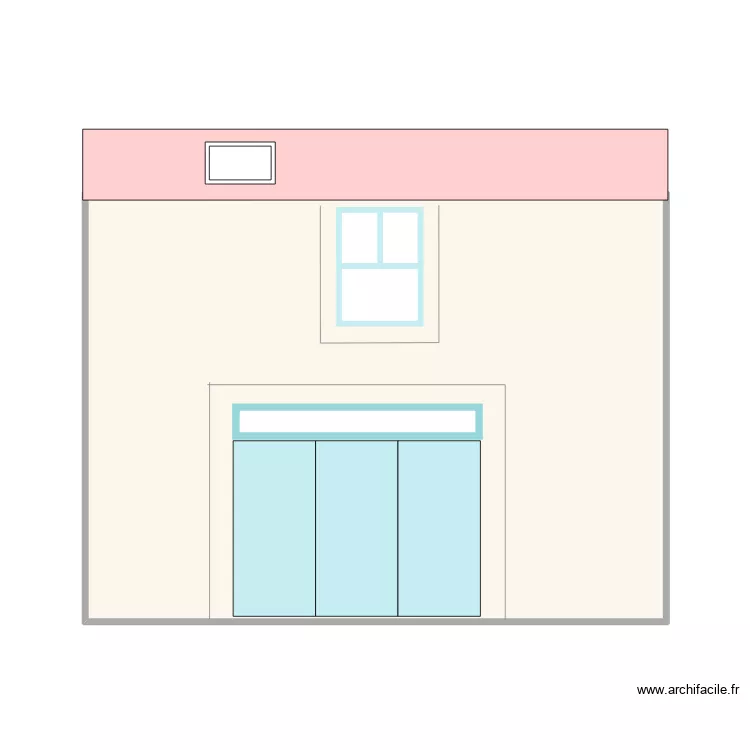 Fa&ccedil;ade 1 fen&ecirc;tre. Plan de 1  et 36 m²